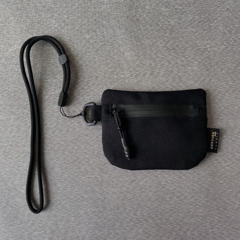 Cordura* กระเป๋าใส่เหรียญกันน้ําน้ําหนักเบา Mini Nylon Key Case แบบพกพา Halter Cards Holder กระเป๋าสตางค์พร้อมเชือกเส้นเล็ก