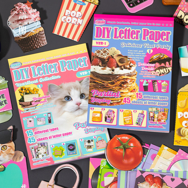 หนังสือวัสดุอเมริกัน Sweetheart moment series creative fun play สามารถเป็นทําด้วยมือ diy เต็นท์ภูมิทัศน์ collage