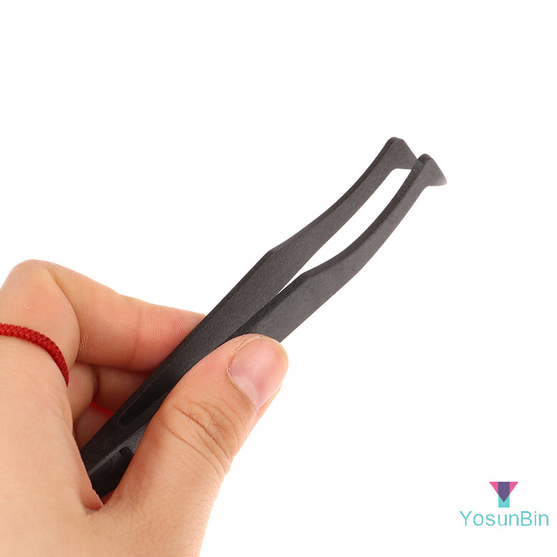 Yosunbin] 1 PC เครื่องมือซ่อมนาฬิกา Antistatic แหนบคาร์บอนไฟเบอร์ตรง El ที่จับพลาสติกติดตั้งแหนบทํางานสําหรับช่างซ่อมนาฬิกาใหม่