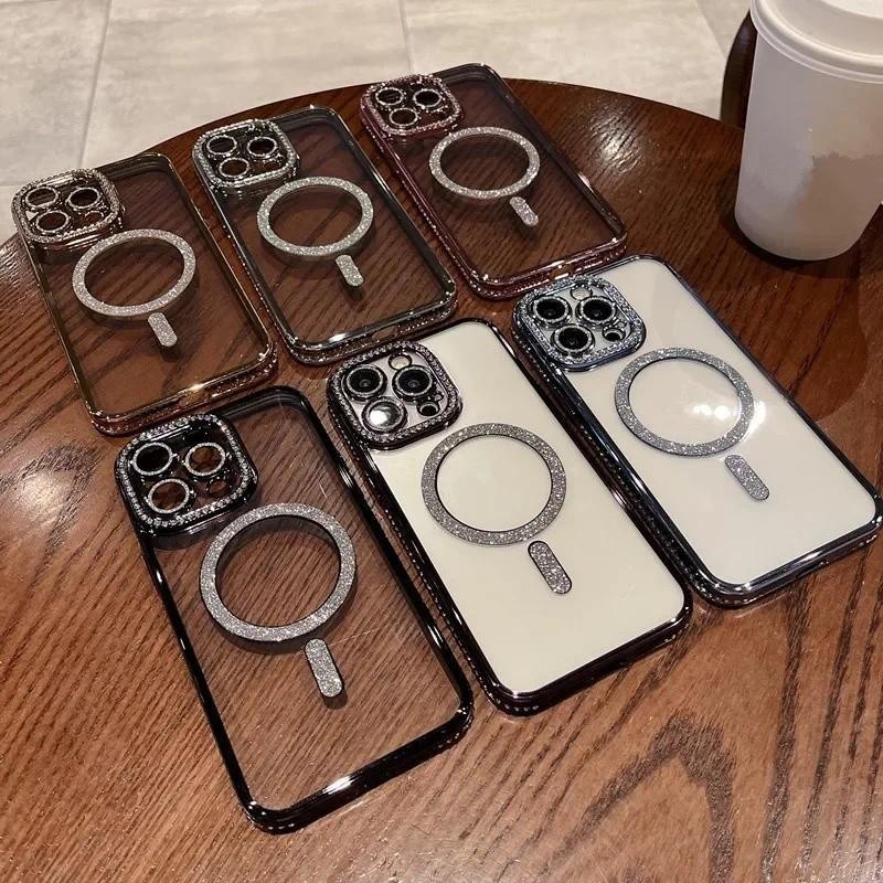 (For iPhone 16 Pro Max ) จัดส่งทันที เคส กากเพชร งานนิ่ม สำหรับ iPhone 16 16Pro 16Plus 16Promax IP 15/14/13/12/11 062