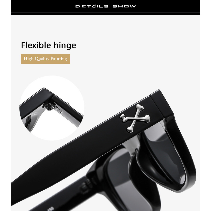 แว่นกันแดดแฟชั่นทรงสี่เหลี่ยมใหม่แว่นตาผู้ชายที่มีชื่อเสียงทางอินเทอร์เน็ตย้อนยุคในยุโรปและอเมริกา