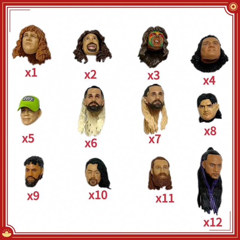 Wwe Wrestler รูปหัวแกะสลักอุปกรณ์เสริม 6-7 นิ้ว Action figure เปลี่ยนหัว