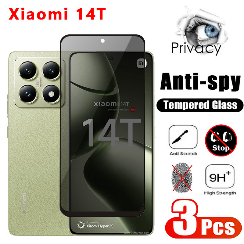 ความเป็นส่วนตัวกระจกนิรภัยสําหรับxiaomi 14T Pro 5G 2024 เลนส์กล้องป้องกันหน้าจอกระจกสําหรับMi 14TPro 14 T Xiaomi14TProคลุมทั้งหมดฟิล์มแก้ว