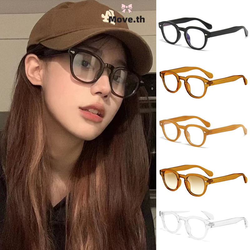 ในไทย-พร้อมส่ง✨แว่นตากรอบเล็ก Unisex แฟชั่นแว่นตาสายตาส่วนบุคคลแว่นตากันแดดกรอบดำวินเทจ-Move