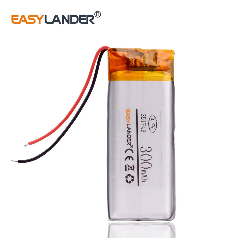 351743 3.7V 300mAh Rechargeable li Polymer Li-ion Battery For Sony MP3  sony walkman NWZ-B143F  YP-U