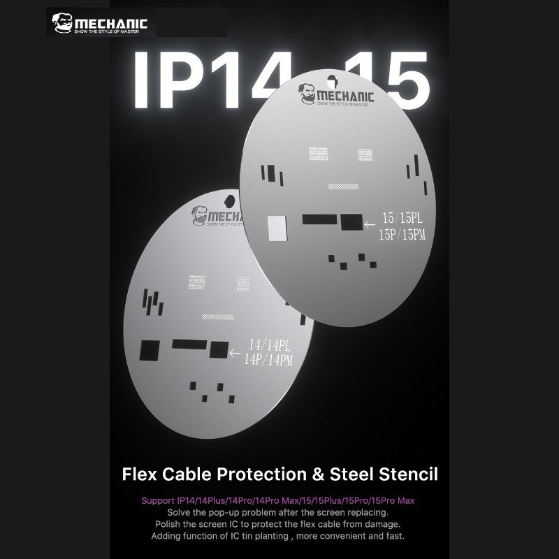 ช่าง 2 PCS UFO ดีบุก Implanted ตาข่ายเหล็กหน้าจอ LCD สําหรับ IP14/15 หน้าจอ Pop Up ซ่อม