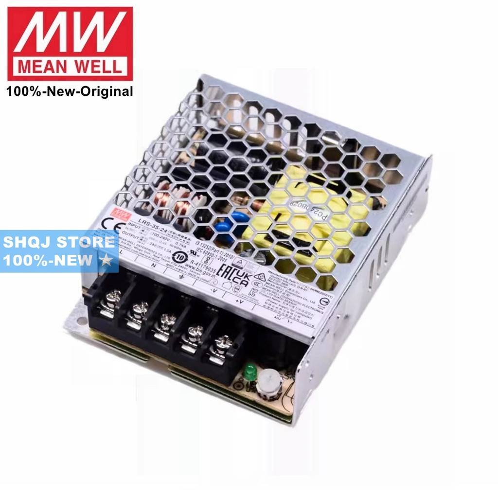 MEAN WELL 100%-ใหม่ LRS-35-24 LRS-35-12 LRS-35-5 LRS-35-15 LRS-35-36 LRS-35-48 35W 24V 12V เอาต์พุตเ