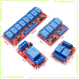 พร้อมส่ง! Relay 5V / 12V / 24V ฐานแดง แบบปรับ Active High / Low ได้ (250VAC 10A) มีทั้ง 1/2/4/8 ช่อง จาก กทม ส่งทุกวัน