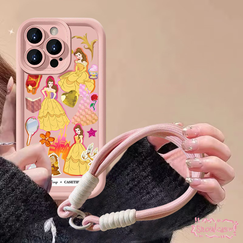 สติ๊กเกอร์เจ้าหญิงเบลล์แสนสวย ดอกไ เคสSamsung A05s A05 A14 A12 A23 A25 A21s A54 A15 A03 A24 A03s A52 A32 A50 A13 A34 A53
