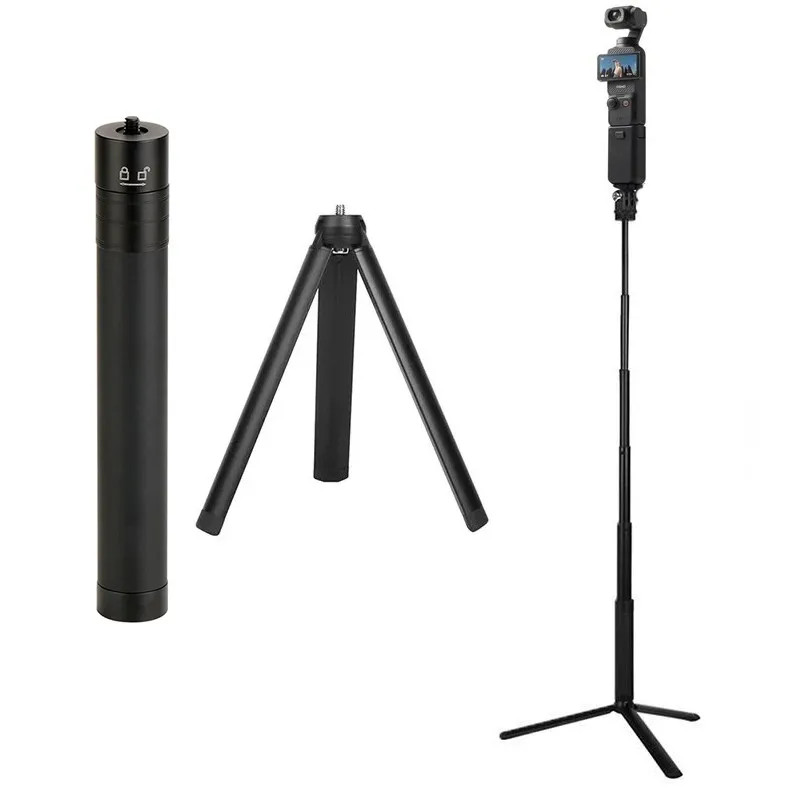 2 in1 Selfie Stick ขาตั้งกล้องผู้ถือโลหะสําหรับ DJI Osmo Pocket 3 กล้องอุปกรณ์เสริม Gimbal