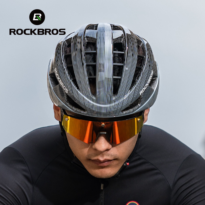 ROCKBROS หมวกกันน็อคขี่จักรยาน น้ำหนักเบา 269g ตัวล็อคแม่เหล็ก โฟม EPS+PC ป้องกันแรงกระแทก มาตรฐาน CE (M/L)