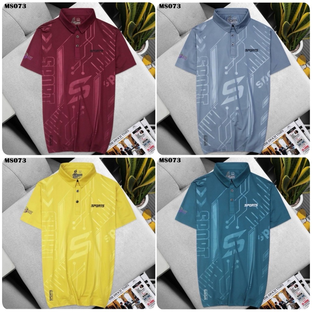 เสื้อแขนสั้นคอปก Sport ทรงตรงใส่ได้ทั้ง ผญและผช ผ้าโพลีเอสเตอร์ใส่สบาย ระบายอากาศดี