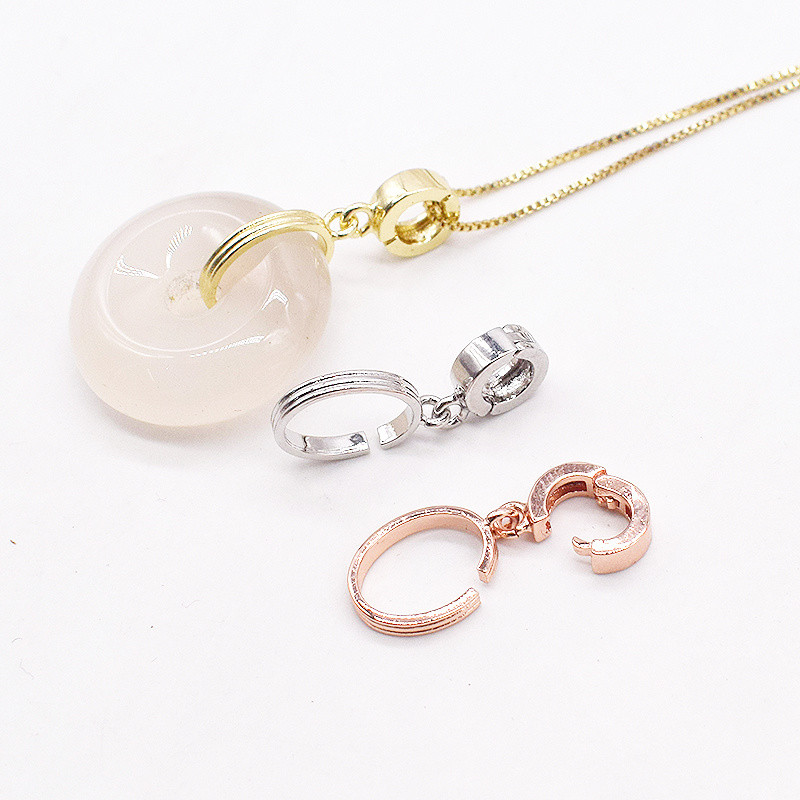 DIY สันติภาพเข็มขัดอุปกรณ์เสริม925ชุบเงินหัวสากลจี้หัวจี้หัวเข็มขัดแตงโมเมล็ดหยกแหวนหัวโดนัทเข็มขัด