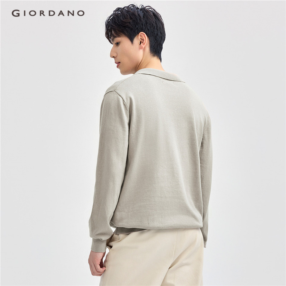 GIORDANO MEN 100% Cotton v-neck collar sweater 13054667