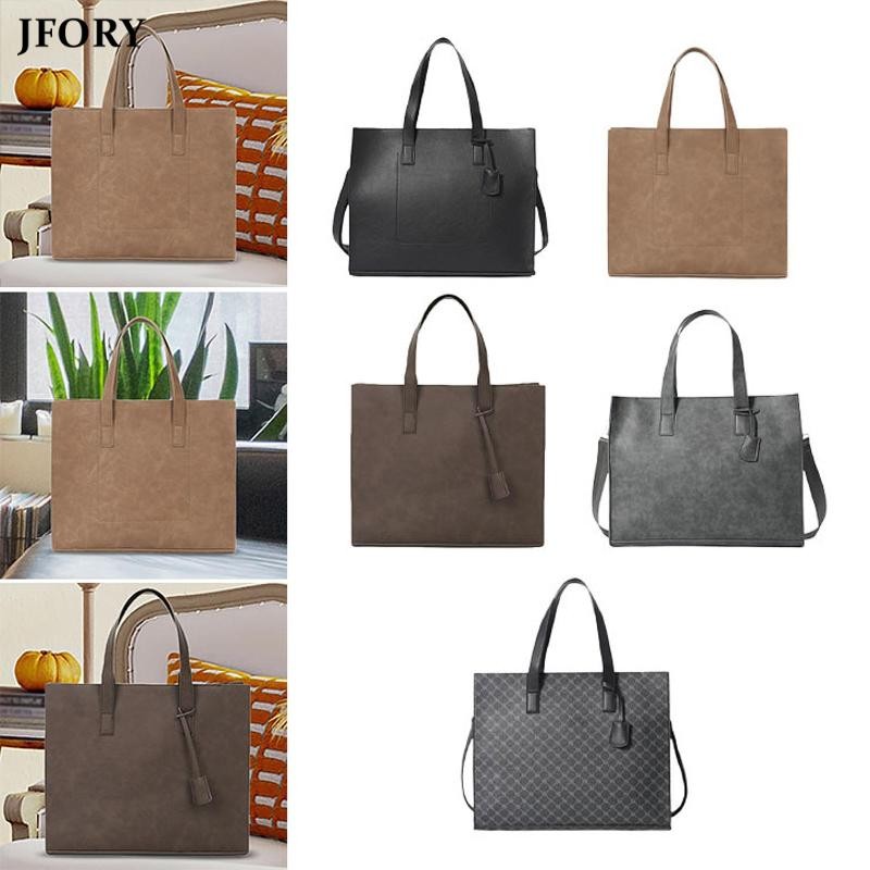 Jfory Mens Tote Bag อินเทรนด์ Elegant น้ําหนักเบาขนาดใหญ่ความจุกระเป๋าแล็ปท็อปกระเป๋าถือกระเป๋าสะพายสําหรับ Party Shopping Street