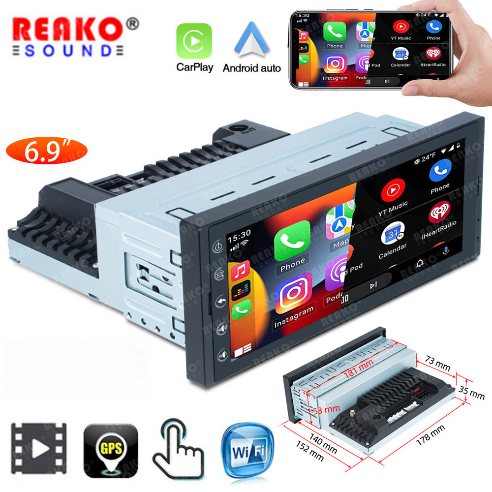 Reakosound 1Din รถ Android เครื่องเล่นมัลติมีเดีย 6.9 หน้าจอสัมผัสบลูทูธ Autoradio สเตอริโอวิดีโอ GPS WiFi Universal วิทยุอัตโนมัติ