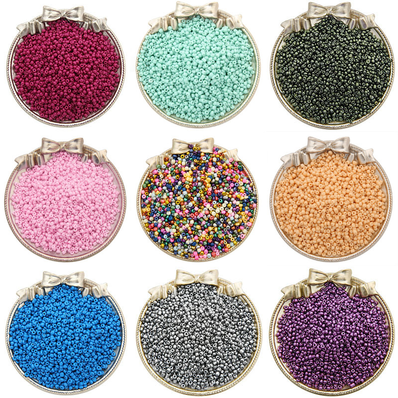 30g 3 มม.สี Pearlescent Baking วานิชแก้วขนาดเล็กหลวมลูกปัด DIY เครื่องประดับ Accessorie สร้อยข้อมือทํา