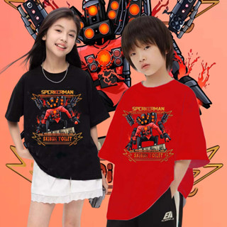 เสื้อยืดเด็ก SKIBIDI MOTIF TOILET TITAN TV MANS COTTUN เสื้อ…