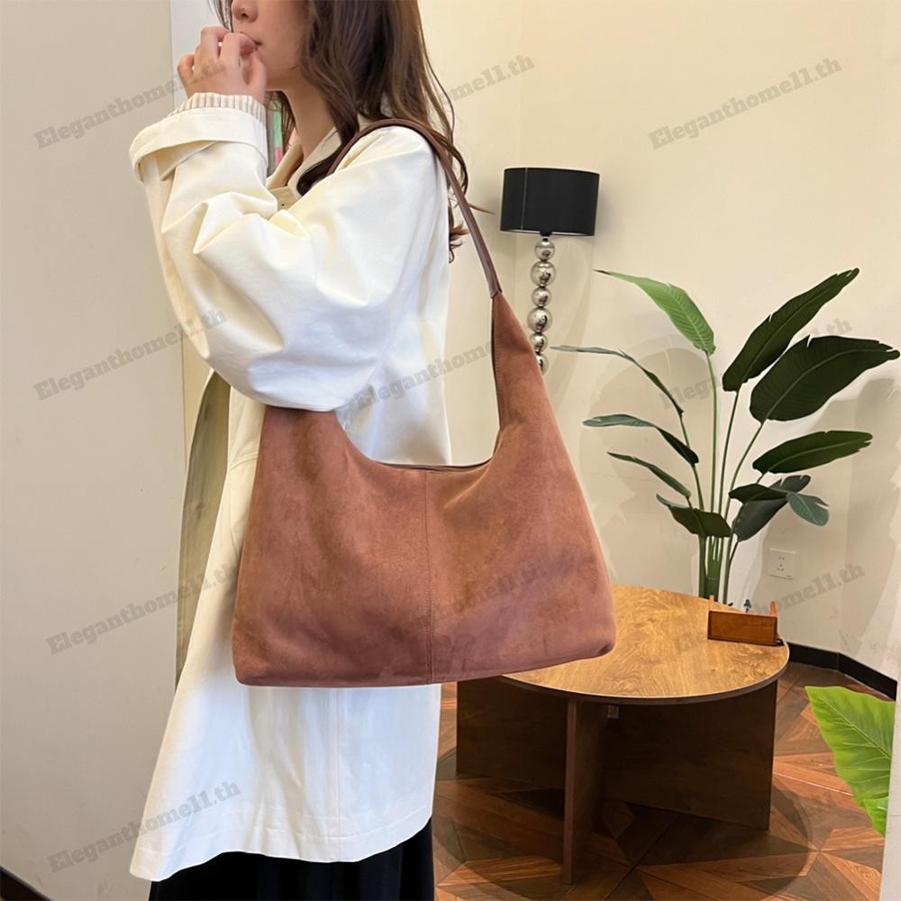 กระเป๋าโท้ทหนังกลับสำหรับผู้หญิง | ปิดด้วยซิปสำหรับการทำงานและการเดินทาง | กระเป๋าโฮโบขนาดใหญ่รูปพระจันทร์เสี้ยว | ปลอดภัยและกว้างขวาง