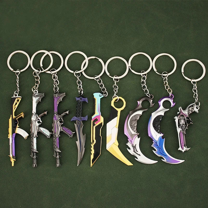 🎈 Valorant  Melee Reaver 2.0 Karambit Keychain for Men Game Peripheral M4 Samurai Dagger Model Metal