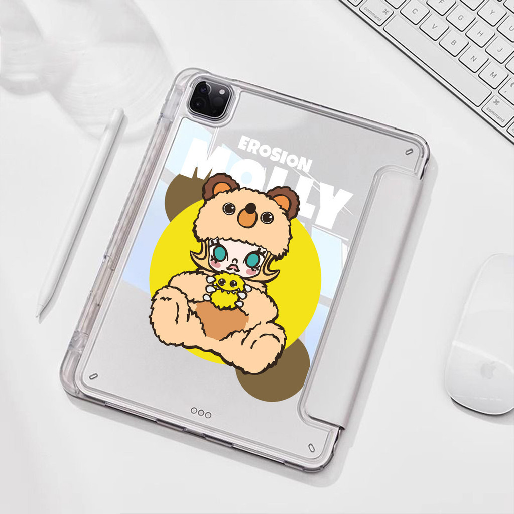 สำหรับ พร้อมถาดใส่ปากกาfor Pro11 12.9 13 10.5 11/24 Y-shaped เคสใสสําหรับไอแพด mini6 Air1 2 3 4 5 6 13 gen4 5 6 7 8 9 10