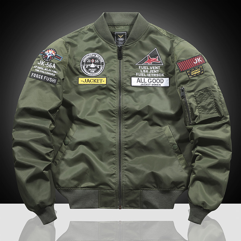 แฟชั่น Professional กีฬาสไตล์ใหม่ Air Force ma1 Pilot ปักชุดเบสบอล Windproof เสื้อแจ็คเก็ตกันน้ํา Cargo Jacket (2231) M-4XL