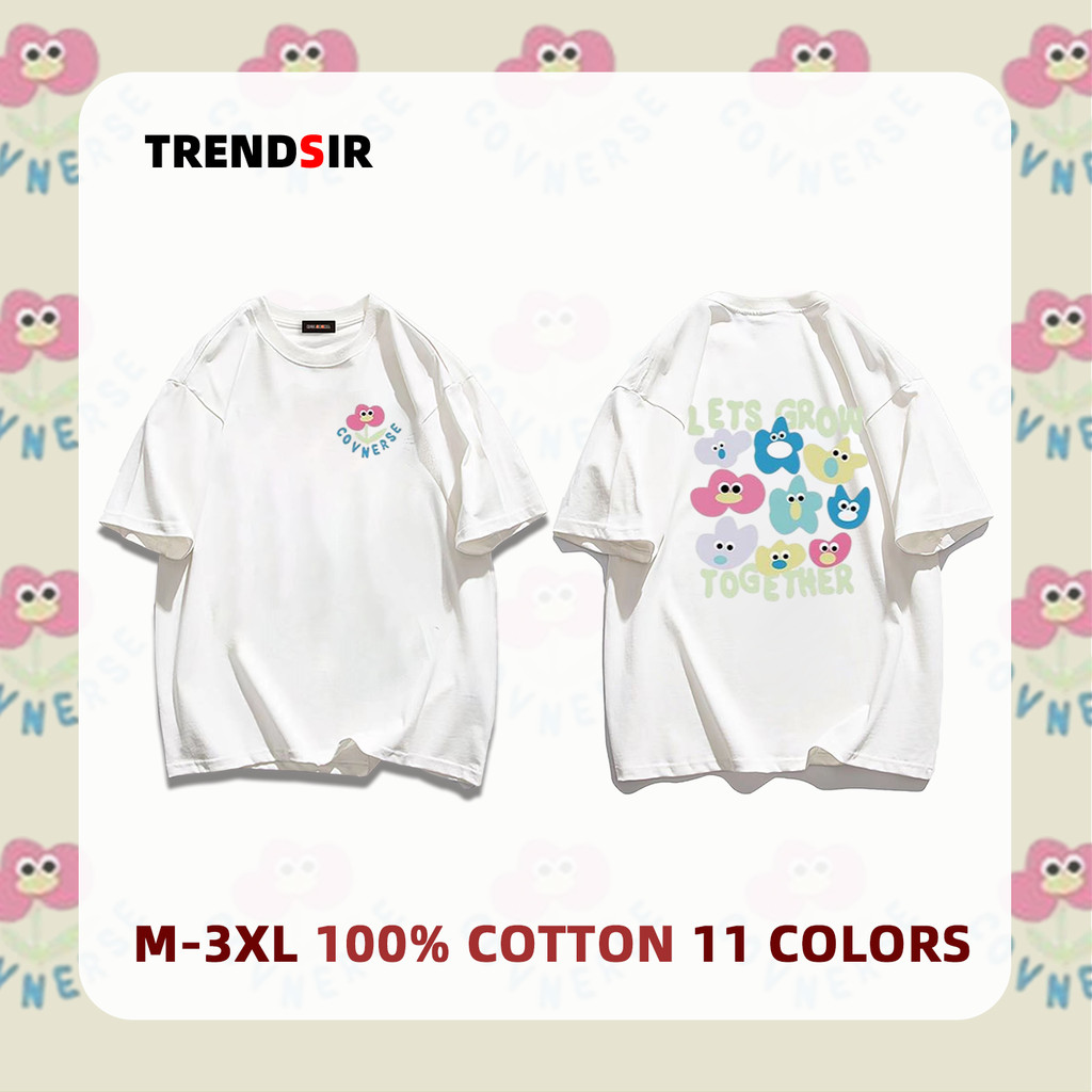 TrendSir ส่งของทุกวัน เสื้อยืดไซส์ใหญ่ มาใหม่ ลายเยอะ เสื้อยืด t shirt สไตล์สดชื่น 100%cotton11สี M-3XL