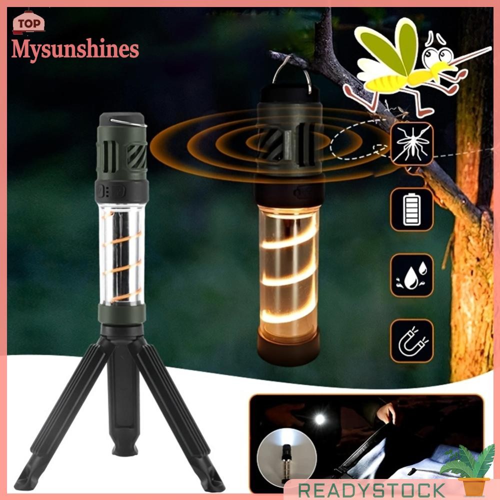 ☀Ms ไฟกําจัดยุงพร้อมฐานแม่เหล็ก IP44 กันน้ําสําหรับภูเขากลางแจ้ง
