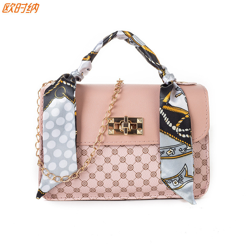 Juststar กระเป๋าถือผู้หญิงแฟชั่นพิมพ์ลายโซ่ crossbody กระเป๋าสี่เหลี่ยมเล็ก