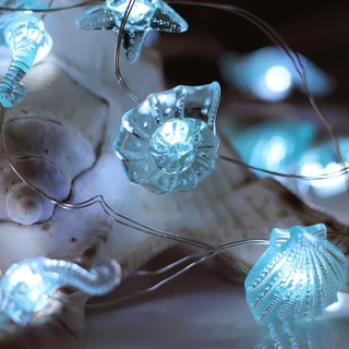 Feelfly Ocean Series เปลือกหอย String Light โคมไฟแขวนตกแต่งสําหรับงานแต่งงานตกแต่งคริสต์มาส Xmas Tree เครื่องประดับวันหยุด E8Q3