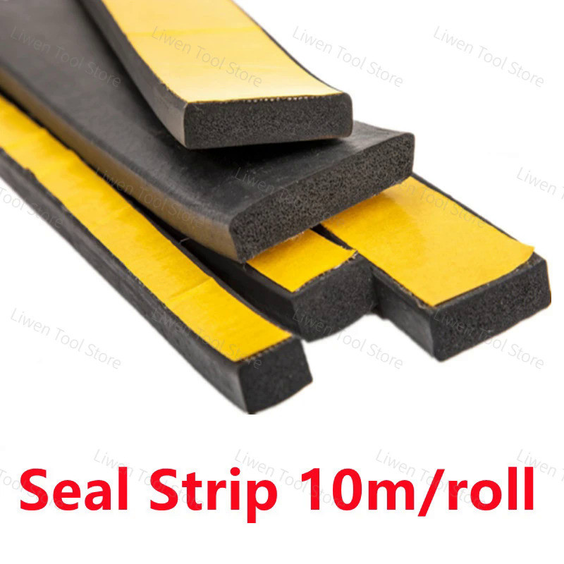 EPDM Self Adhesive Sponge Seal Strip Rubber Black Foam Strong Single-sided Adhesive Soundproof Anti-