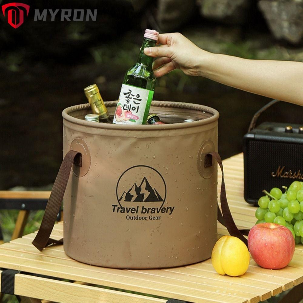 Myron Camping Bucket, Basin Container with Handle Folding Water Storage Bucket, Camping Supplies 5L/