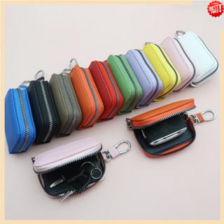 กระเป๋าสตางค์กุญแจรถหนังคุณภาพสูงผู้หญิงพวงกุญแจครอบคลุมซิปแ…