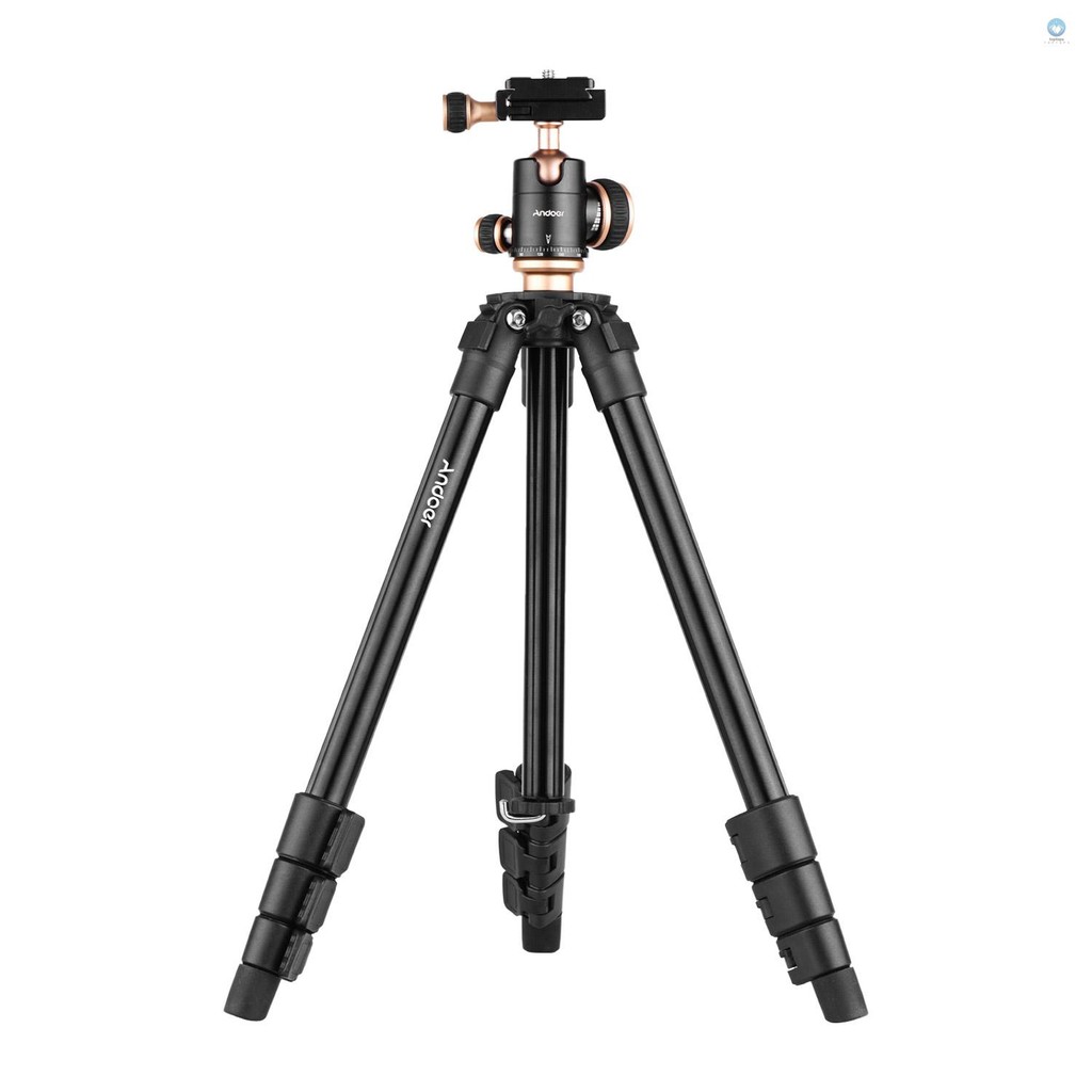 Andoer Q160SA ขาตั้งกล้องขาตั้งกล้องครบชุด Panoramic Ballhead Bubble ระดับปรับความสูงแบบพกพาขาตั้งกล