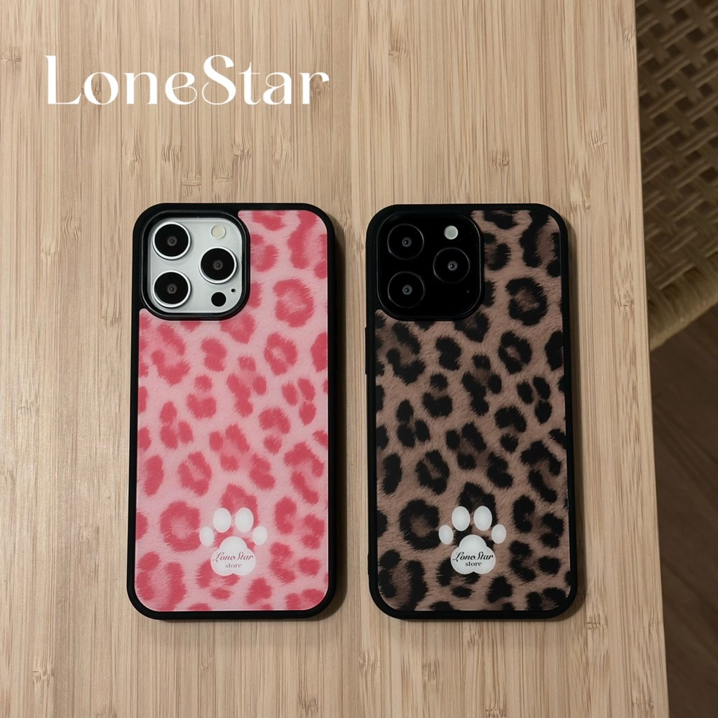 Original Leopard Print Claw All-Match ฤดูใบไม้ร่วงฤดูหนาว Black Edge Shell อะคริลิคเหมาะสําหรับ Apple 16promax รวมทุกอย่างหลุมขนาดใหญ่