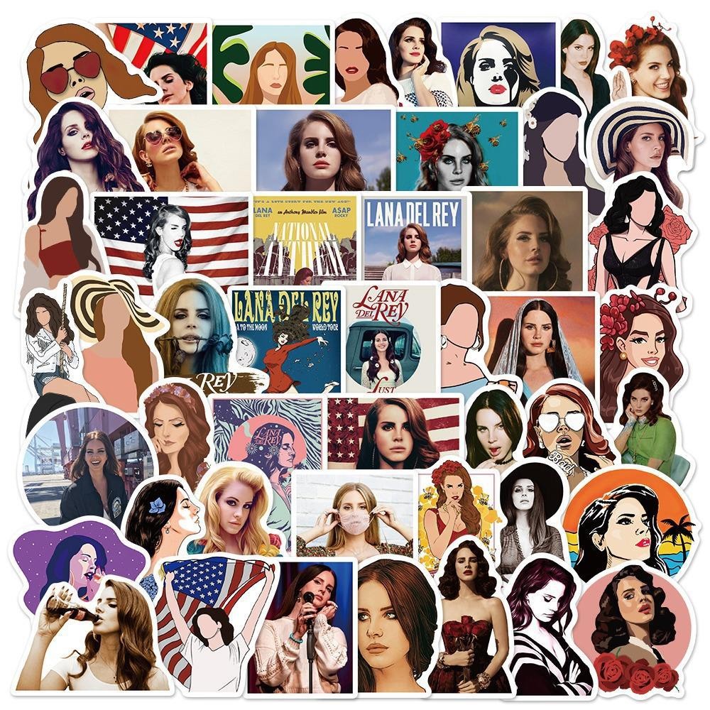 50 ชิ้น American Singer Diva Lana Del Rey สติ๊กเกอร์ PVC กันน้ํา