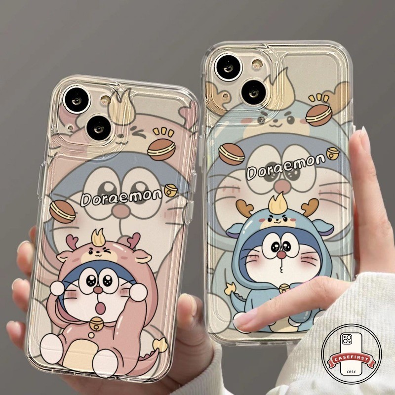 คู่รักการ์ตูนน่ารักโดราเอมอนโปร่งใสนุ่ม เคส Realme C55 C25 C11 C25Y C20 C53 C51 C15 C35 8i 5 6i 5i 11 C21 C12 C67 C31