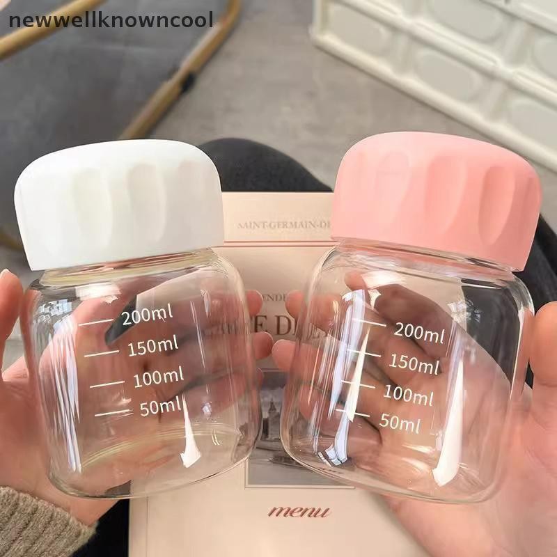 Newwellknowncool 300ml แก้ว Borosilicate สูงถ้วยน้ําโปร่งใสขนาดไขมันถ้วยแบบพกพาน้ําผลไม้แก้วเครื่องดื่มคอนเทนเนอร์ Travel Home ของขวัญ AAD