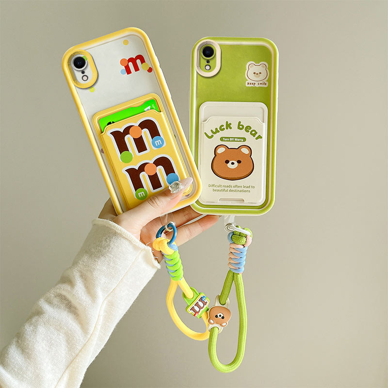 เคส iPhone XR X XS XSMAX ใส่การ์ดการ์ตูนโทรศัพท์มือถือกระเป๋านุ่ม BBKB