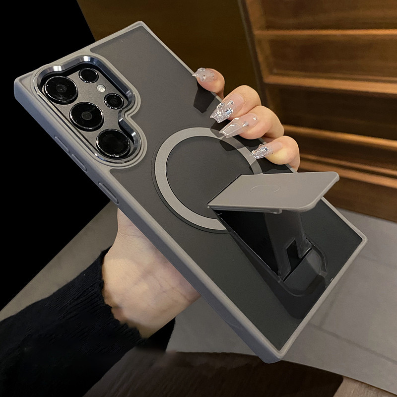Kickstand Bracket Stand Holder สําหรับกรณีแม่เหล็กสําหรับ Samsung Galaxy S24 S23 Ultra Plus S24Ultra แม่เหล็กชาร์จไร้สาย Funda
