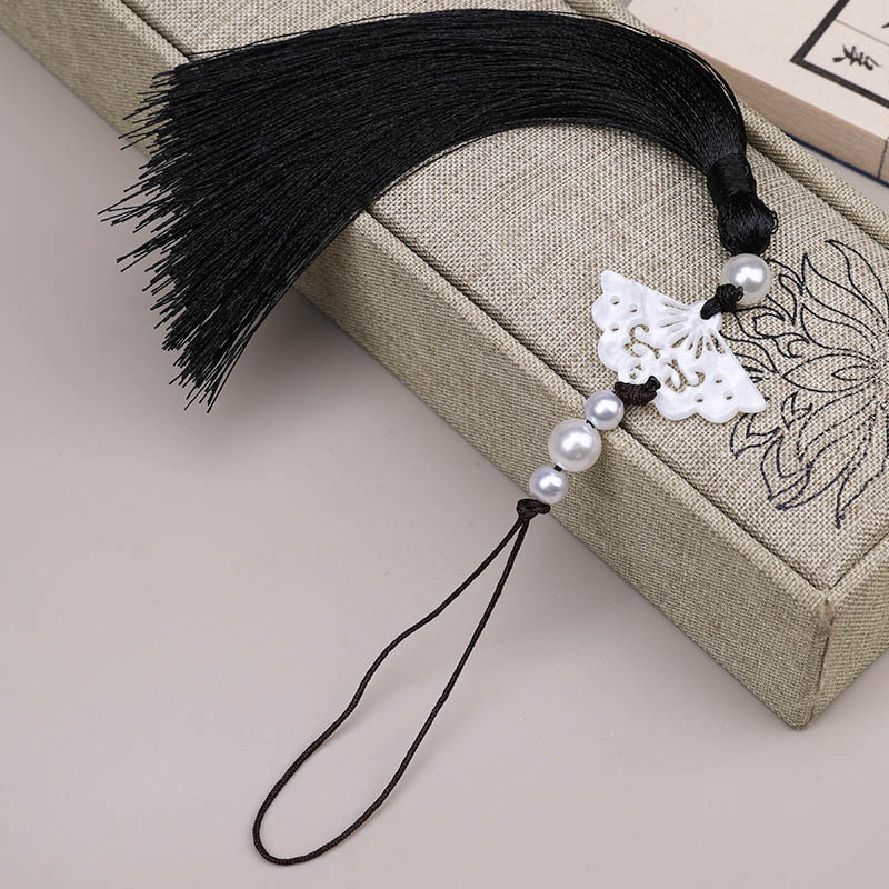 Pearl Acetate พัดลมพู่สไตล์โบราณ Charm สไตล์จีนแขวน Whisker Horse Face กระโปรง Hanfu All-Match อุปกรณ์เสริมจี้ - รูปที่ 7