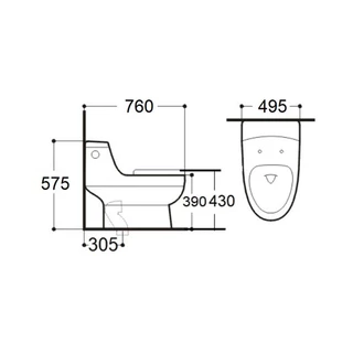 BATH&BATH BT-4048 สุขภัณฑ์ชิ้นเดียว 4.8L COLOSSAL