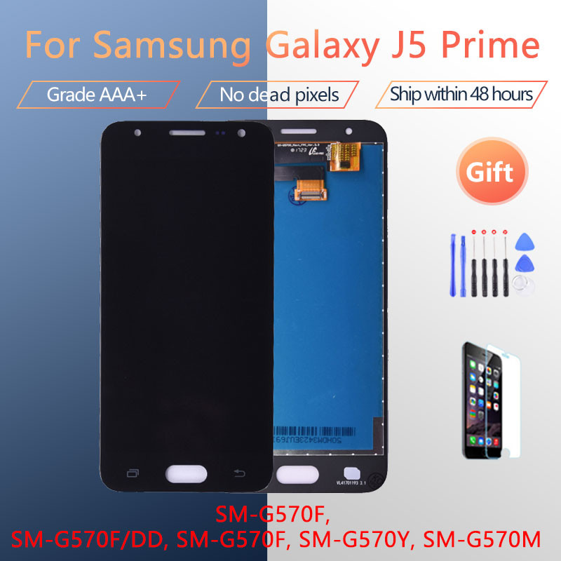 ทดสอบ 100% Super AMOLED จอแสดงผล LCD หน้าจอสัมผัสสําหรับ Samsung Galaxy J5 Prime G570 G570F G570K G5