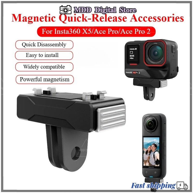 สําหรับ Insta360 X5/Ace Pro 2 Magnetic Quick Release Adapter ฐานยึดขาตั้งกล้องขยาย rod ติดตั้ง