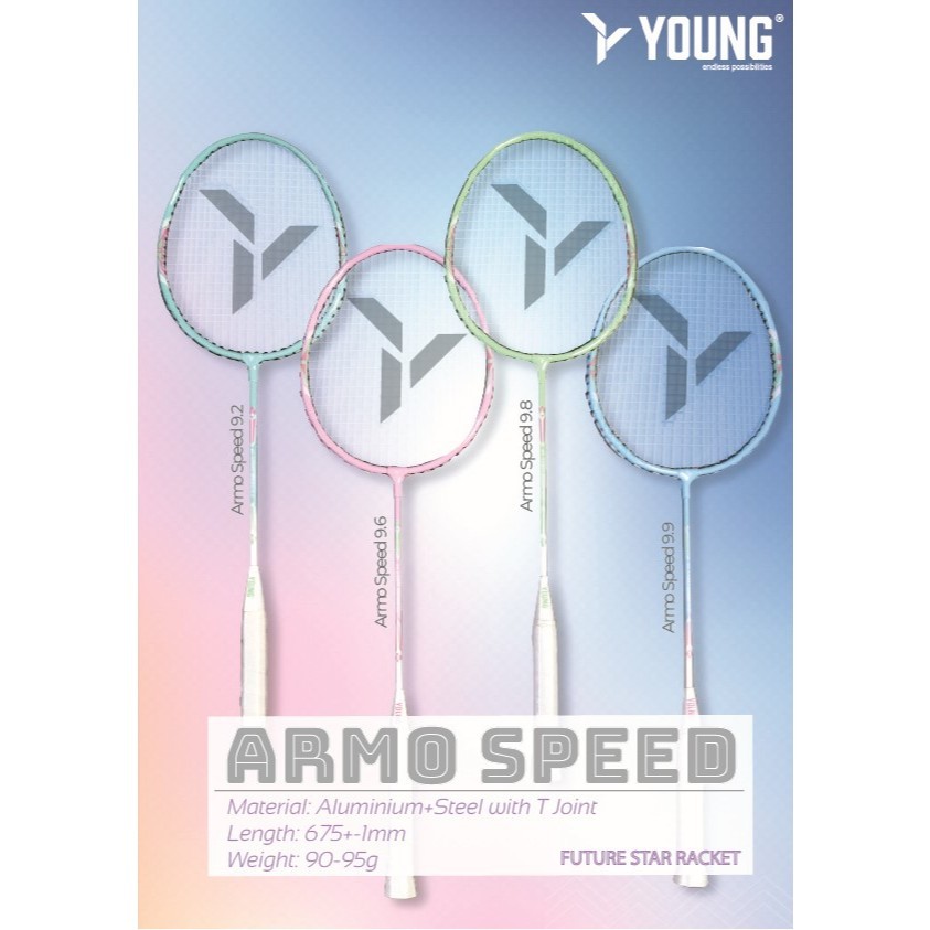 YOUNG ARMO SPEED - STRING BRACKET + ฝาครอบ 1/2 (ALUMINIUM FRAME BADMINTON CKET)