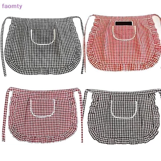Faomty ผ้ากันเปื้อนตารางตรวจสอบครึ่งเอวผ้ากันเปื้อนวัสดุผ้าฝ้ายคราบทนระบายอากาศบ้านทําอาหารเสื้อผ้าทํางานอุปกรณ์ครัว ไทย