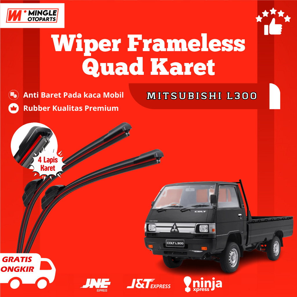 Mitsubishi L300 Quad Wiper Pickup Frameless ใบปัดน้ําฝน 4 ชั้นยาง 1 ชุดซ้ายและขวาไม่มีกรอบเหล็ก
