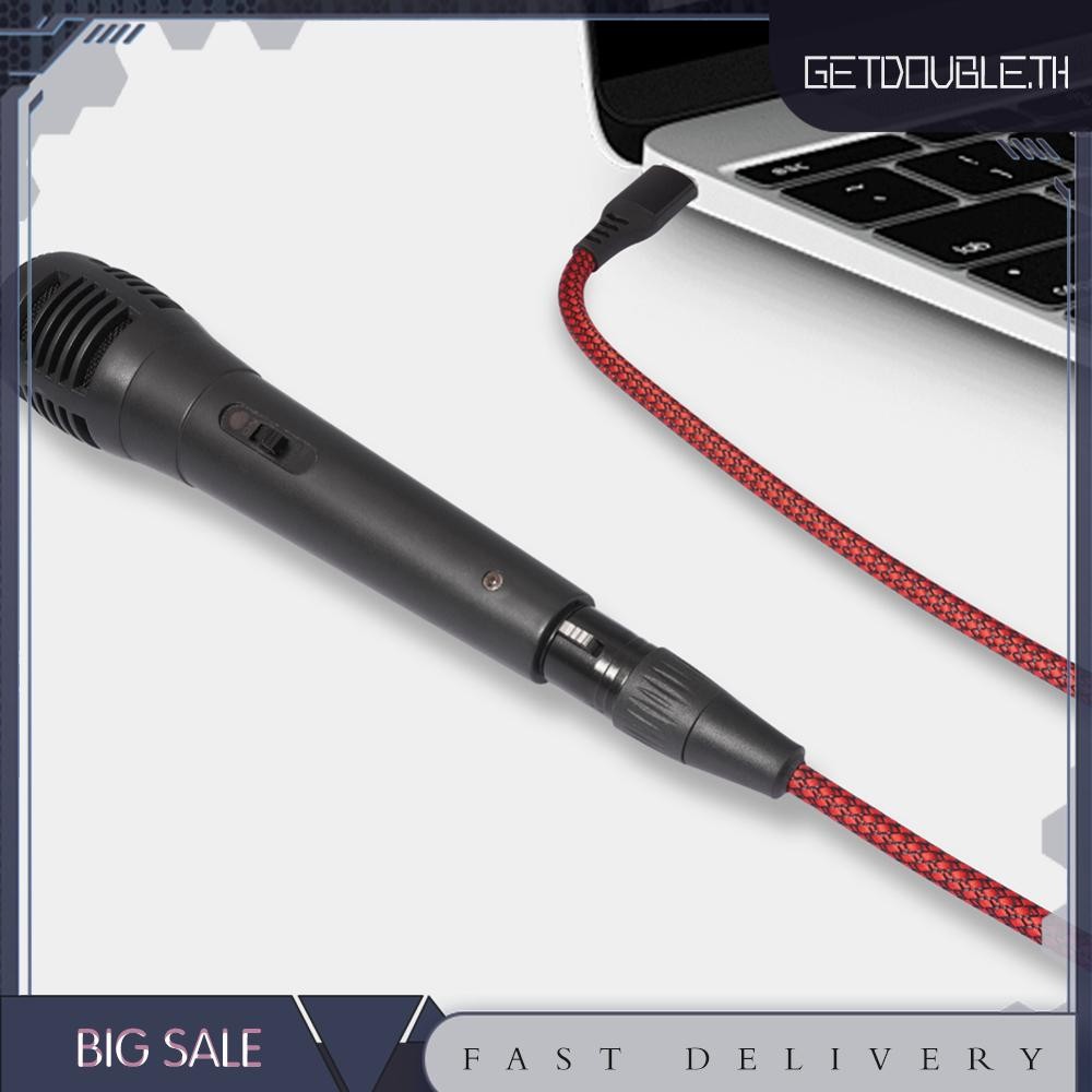 [Getdouble.th] สายเคเบิลไมโครโฟน USB 1/2/3M USB Male To XLR Female Mic Link Converter Cable