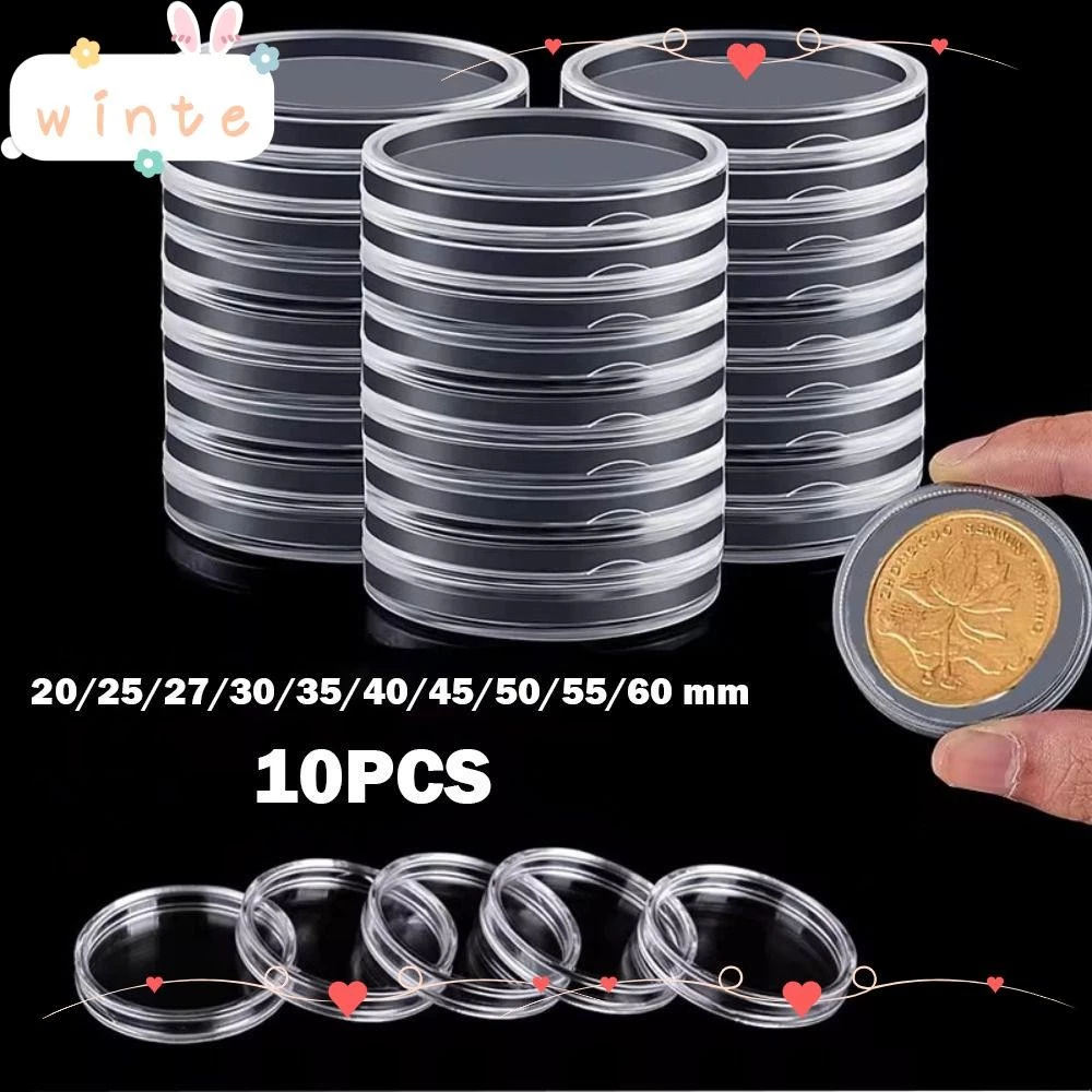 แคปซูลใส่เหรียญ WINTE, แคปซูลเหรียญอะคริลิคพลาสติก, กล่องสะสมเหรียญป้องกัน Coinning Home
