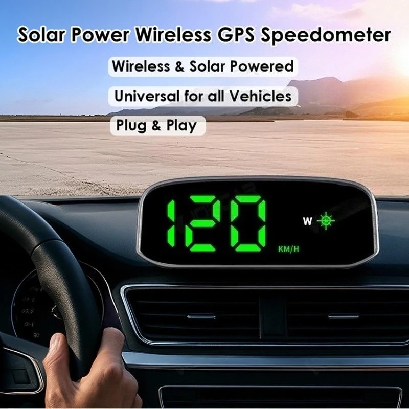 พลังงานแสงอาทิตย์ Head Up Display GPS + ดิจิตอลรถ Speedometer Dual ระบบอัจฉริยะ Light Sensing HUD รถ Universal อุปกรณ์เสริม